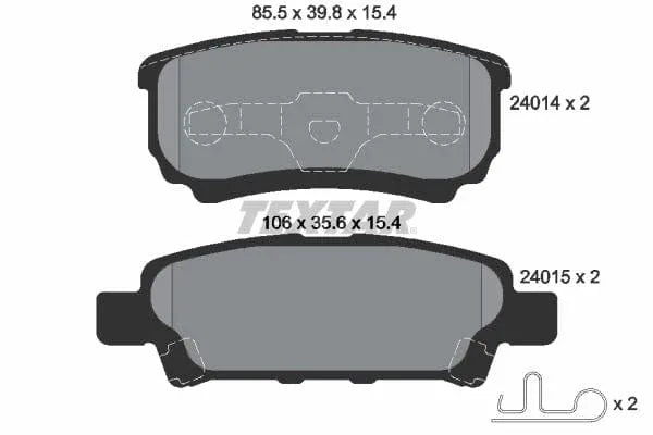 Textar Brake Pads Set Brake Pads Full Set Of 4 Rear 2401401 - image 4