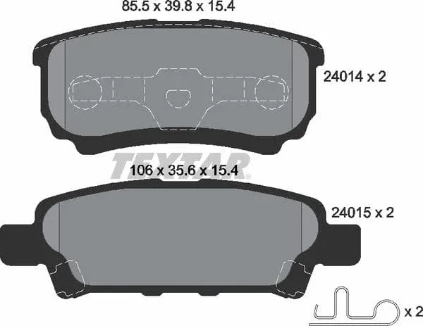 Textar Brake Pads Set Brake Pads Full Set Of 4 Rear 2401401 - image 5
