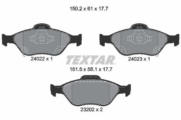 Textar Brake Pads Full Set Of 4 Front 2402201 - image 4
