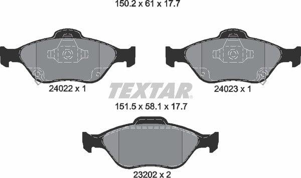 Textar Brake Pads Full Set Of 4 Front 2402201 - image 5
