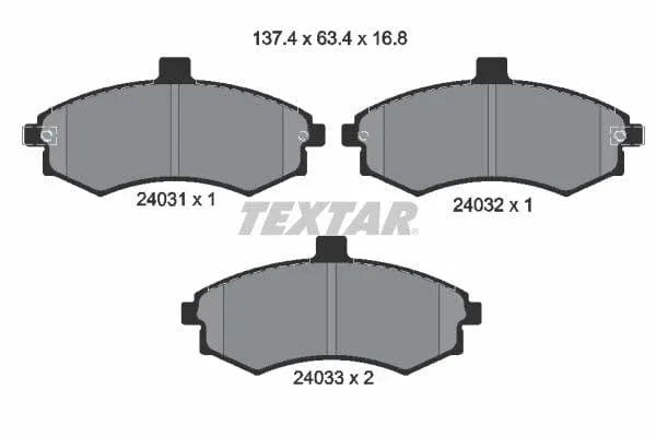 Textar Brake Pads Full Set Of 4 Front 2403101 - image 4