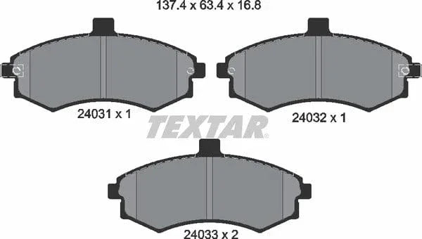 Textar Brake Pads Full Set Of 4 Front 2403101 - image 5