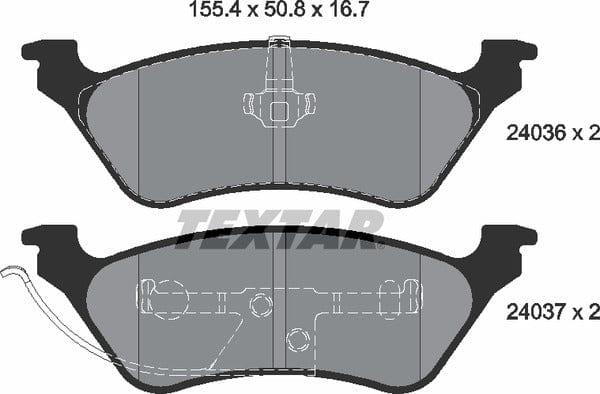 Textar Brake Pads Set Brake Pads Full Set Of 4 Rear 2403605 - image 5