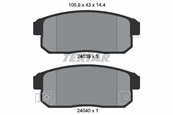 Textar Brake Pads Set Brake Pads Full Set Of 4 Rear 2403901 - image 4