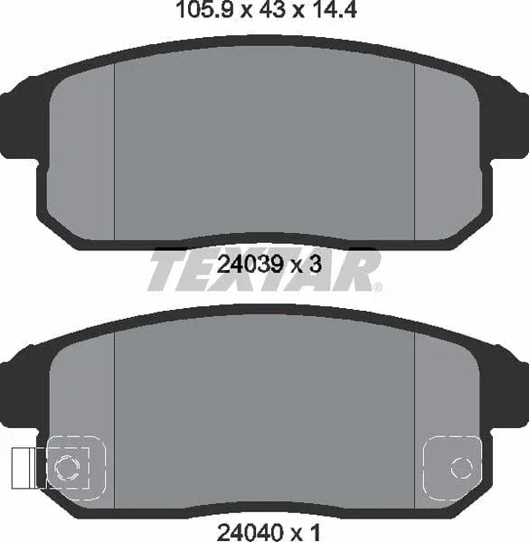 Textar Brake Pads Set Brake Pads Full Set Of 4 Rear 2403901 - image 5