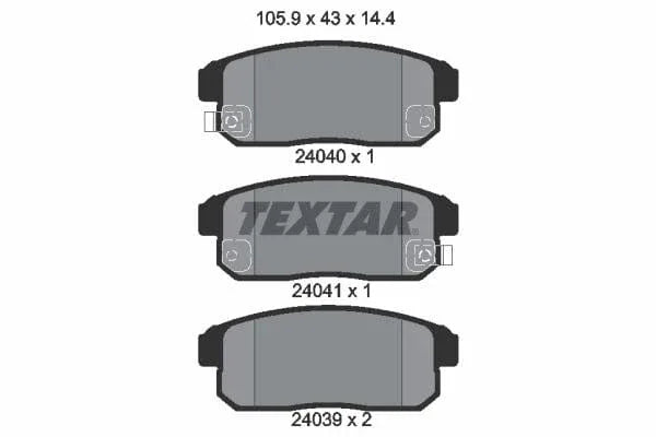 Textar Brake Pads Set Brake Pads Full Set Of 4 Rear 2404001 - image 4