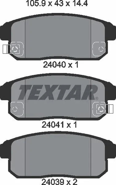 Textar Brake Pads Set Brake Pads Full Set Of 4 Rear 2404001 - image 5