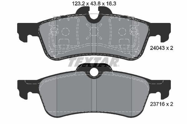 Textar Brake Pads Set Brake Pads Full Set Of 4 Rear 2404301 - image 4