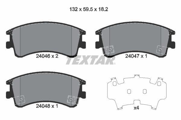 Textar Brake Pads Full Set Of 4 Front 2404601 - image 4