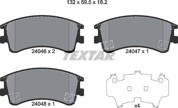 Textar Brake Pads Full Set Of 4 Front 2404601 - image 5