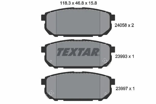 Textar Brake Pads Set Brake Pads Full Set Of 4 Rear 2405801 - image 4