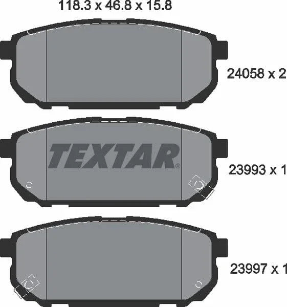 Textar Brake Pads Set Brake Pads Full Set Of 4 Rear 2405801 - image 5