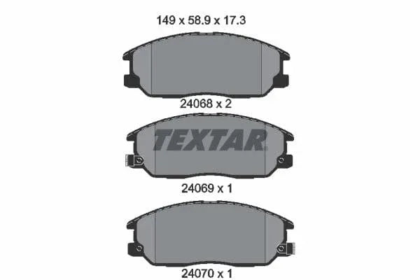 Textar Brake Pads Full Set Of 4 Front 2406801 - image 4