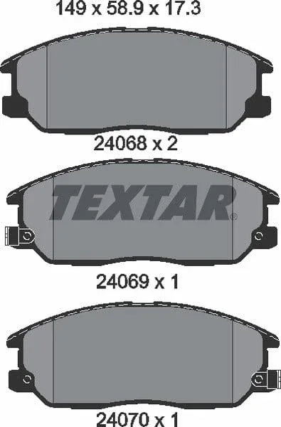 Textar Brake Pads Full Set Of 4 Front 2406801 - image 5