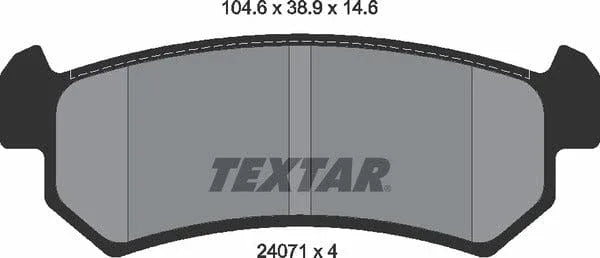 Textar Brake Pads Set Brake Pads Full Set Of 4 Rear 2407101 - image 5