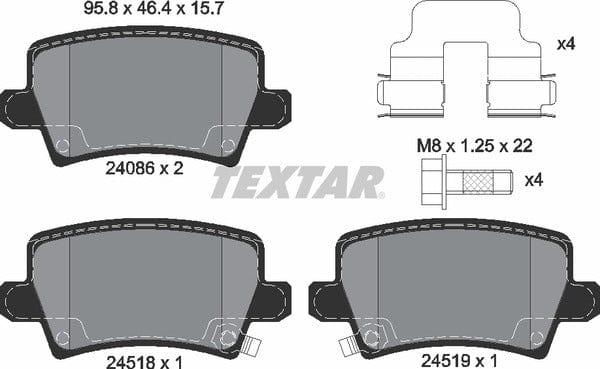 Textar Brake Pads Set Brake Pads Full Set Of 4 Rear 2408601 - image 5