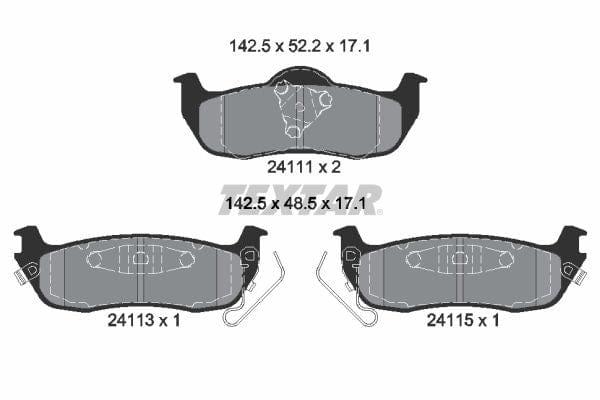 Textar Brake Pads Set Brake Pads Full Set Of 4 Rear 2411102 - image 4
