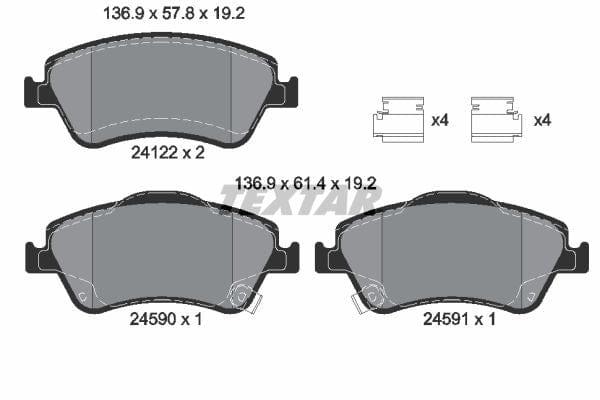 Textar Brake Pads Full Set Of 4 Front 2412201 - image 4