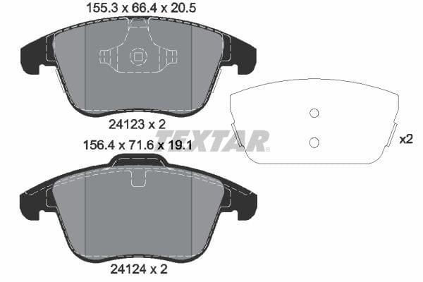 Textar Brake Pads Full Set Of 4 Front 2412305 - image 4