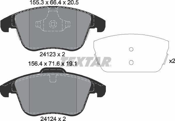 Textar Brake Pads Full Set Of 4 Front 2412305 - image 5