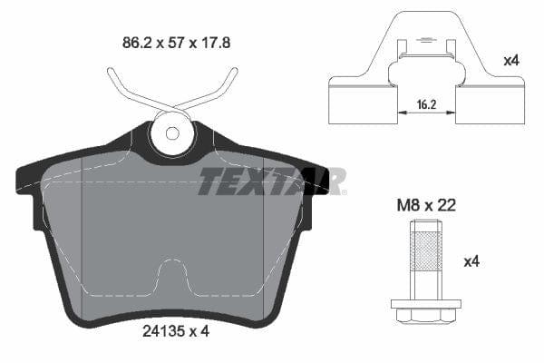 Textar Brake Pads Set Brake Pads Full Set Of 4 Rear 2413501 - image 4