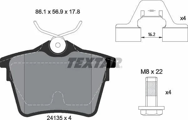 Textar Brake Pads Set Brake Pads Full Set Of 4 Rear 2413501 - image 5