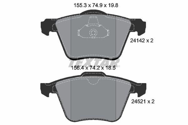 Textar Brake Pads Full Set Of 4 Front 2414201 - image 4
