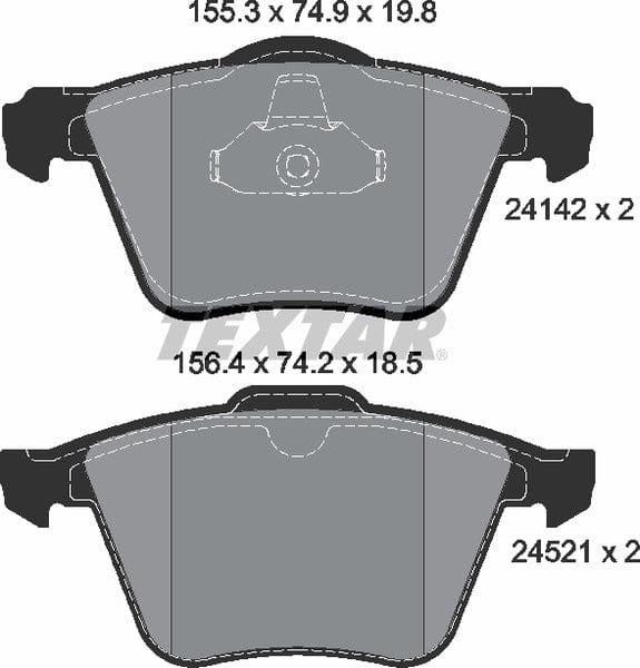 Textar Brake Pads Full Set Of 4 Front 2414201 - image 5