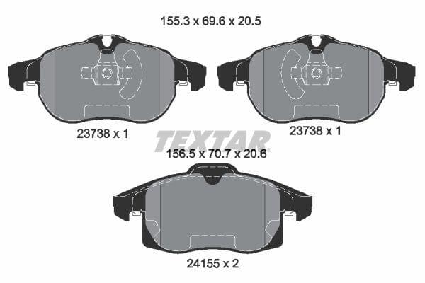 Textar Brake Pads Full Set Of 4 Front 2415501 - image 4