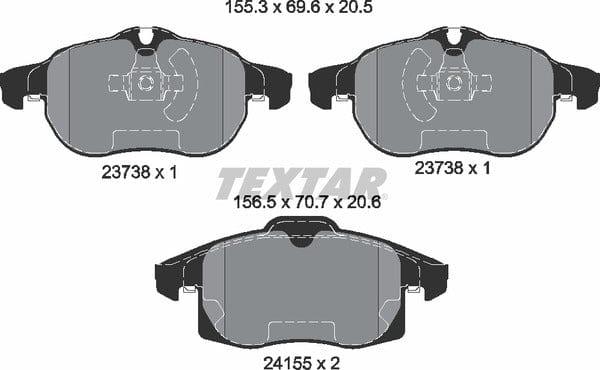 Textar Brake Pads Full Set Of 4 Front 2415501 - image 5
