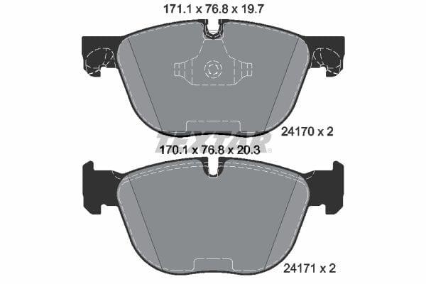 Textar Brake Pads Full Set Of 4 Front 2417001 - image 4