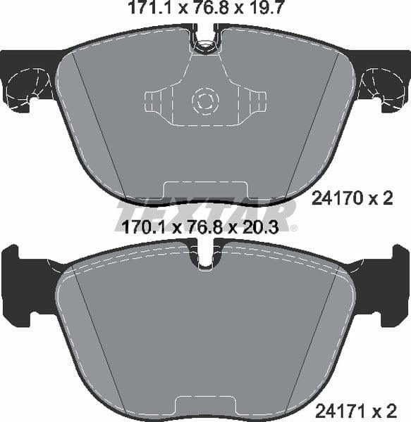 Textar Brake Pads Full Set Of 4 Front 2417001 - image 5