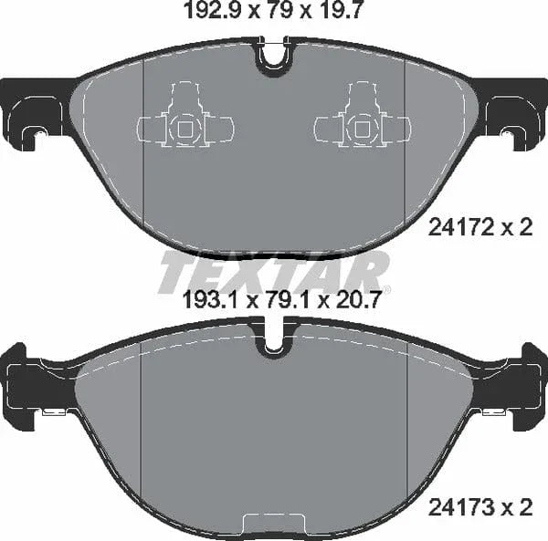 Textar Brake Pads Full Set Of 4 Front 2417201 - image 5