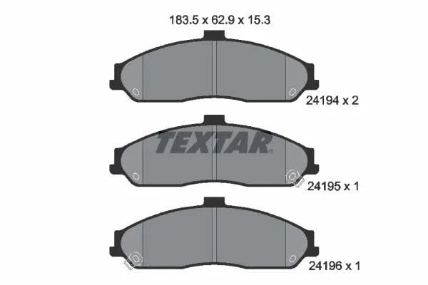 Textar Brake Pads Full Set Of 4 Front 2419401 - image 4