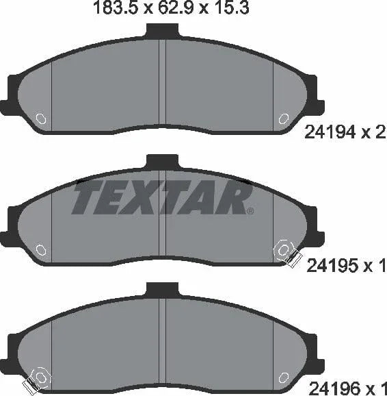 Textar Brake Pads Full Set Of 4 Front 2419401 - image 5