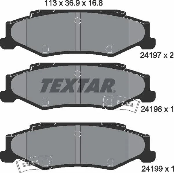 Textar Brake Pads Set Brake Pads Full Set Of 4 Rear 2419701 - image 5
