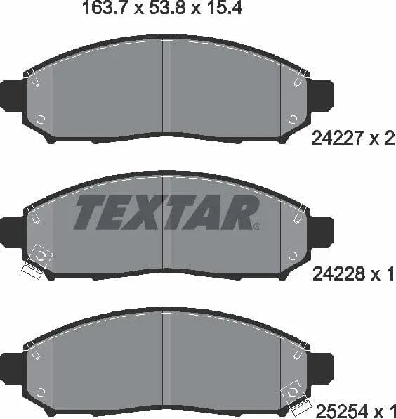 Textar Brake Pads Full Set Of 4 Front 2422704 - image 5