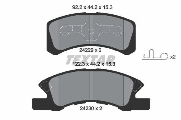 Textar Brake Pads Full Set Of 4 Front 2422901 - image 4