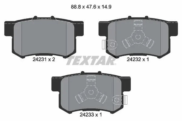 Textar Brake Pads Set Brake Pads Full Set Of 4 Rear 2423101 - image 4