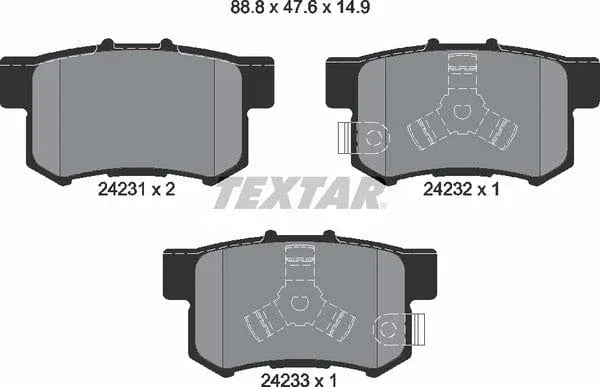 Textar Brake Pads Set Brake Pads Full Set Of 4 Rear 2423101 - image 5