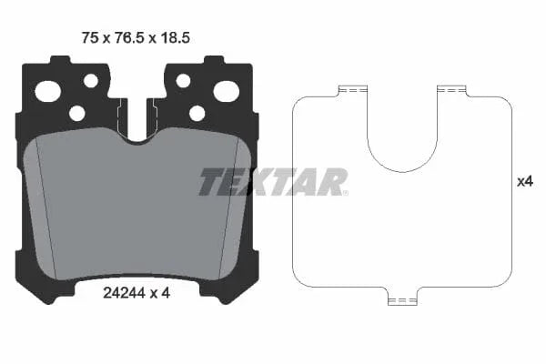 Textar Brake Pads Set Brake Pads Full Set Of 4 Rear 2424401 - image 4