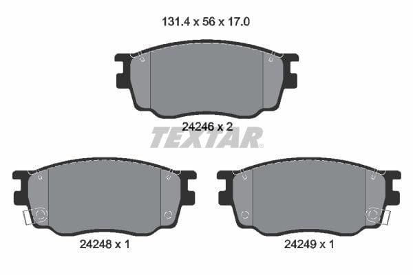 Textar Brake Pads Full Set Of 4 Front 2424601 - image 4