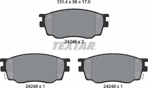 Textar Brake Pads Full Set Of 4 Front 2424601 - image 5