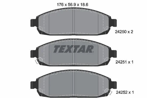 Textar Brake Pads Full Set Of 4 Front 2425001 - image 4