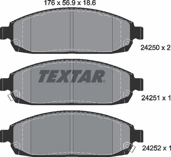 Textar Brake Pads Full Set Of 4 Front 2425001 - image 5