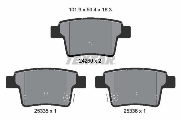 Textar Brake Pads Full Set Of 4 Rear With Brake Caliper Screws With Accessories 2426001 - image 4