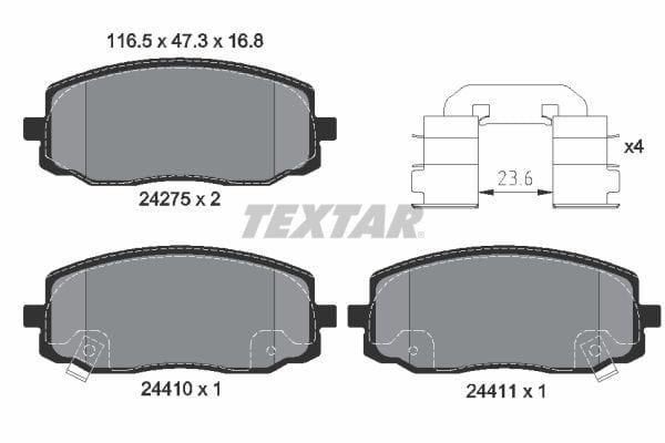 Textar Brake Pads Full Set Of 4 Front 2427501 - image 4