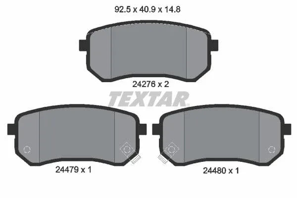 Textar Brake Pads Set Brake Pads Full Set Of 4 Rear 2427601 - image 4