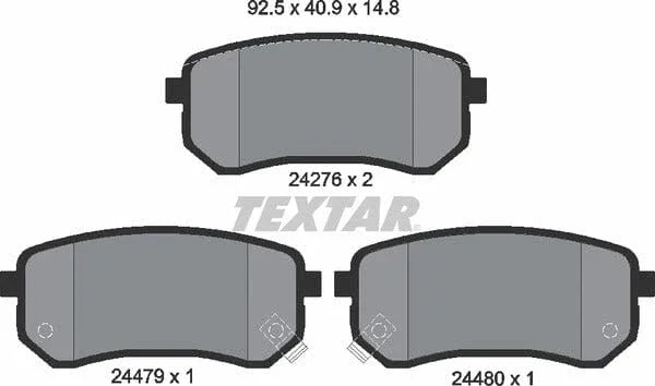 Textar Brake Pads Set Brake Pads Full Set Of 4 Rear 2427601 - image 5
