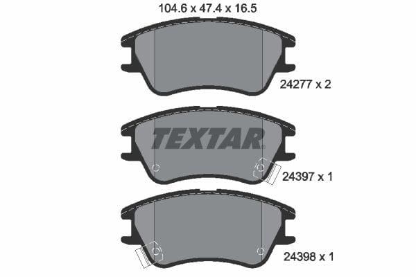 Textar Brake Pads Full Set Of 4 Front 2427701 - image 4